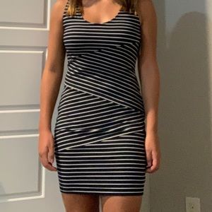 Navy and white dress